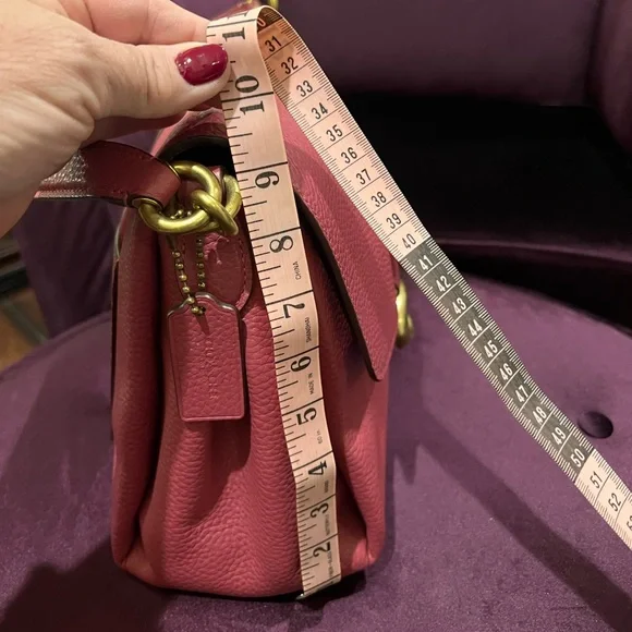 COACH Pebbled Leather Tabby Medium Size - Picture 5 of 13